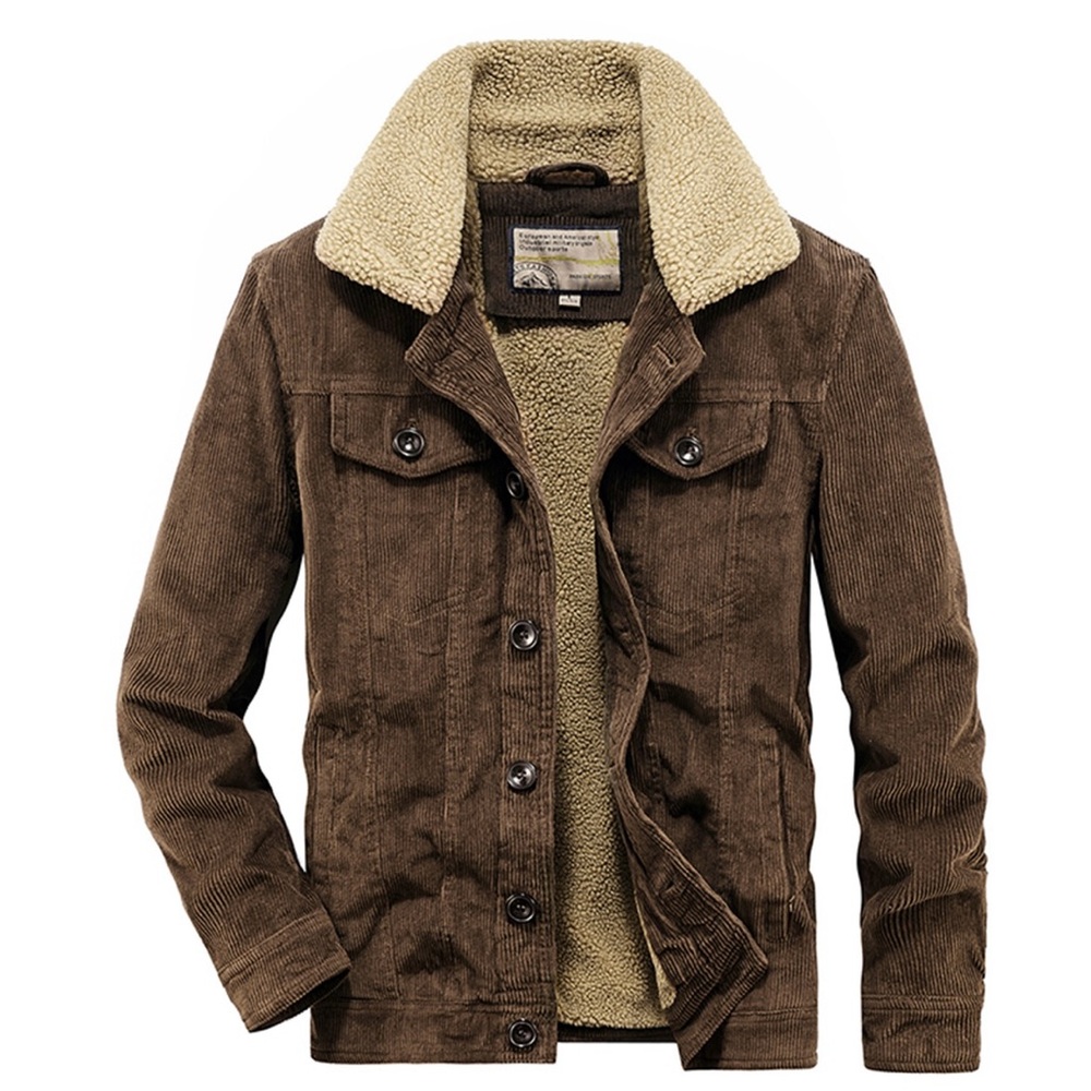 Corduroy Sherpa Lined Trucker Jacket